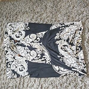 Black and white floral long summer dress